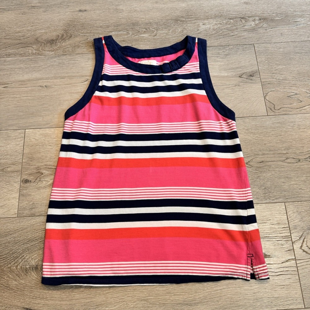 Kate Spade New York Tank Top Womens Small Pink Red Blue Striped Cotton Modal